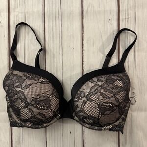 Victoria's Secret Biofit Demi Uplift Bra 32DD Black‎ Embellished Women's Sexy